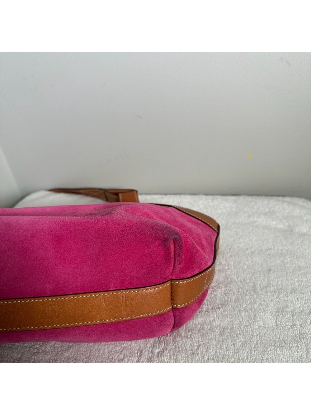 Kate Spade Pink Suede Handbag Vintage - Picture 8 of 10